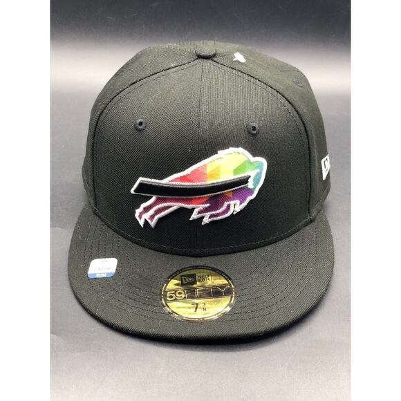 Buffalo Bills New Era Black NFL Crucial Catch 59FIFTY Fitted On Field Hat (Rare) - Picture 1 of 13